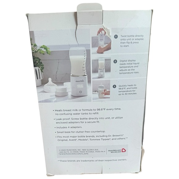 Munchkin 98 Digital Bottle Warmer Perfect Temp For Baby Portable W/Adapters - Picture 9 of 10